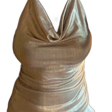 Glittrig guld halterneck topp