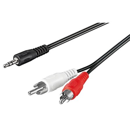 Ljudadapterkabel AUX, 3,5 mm jack till stereo RCA-kontakt