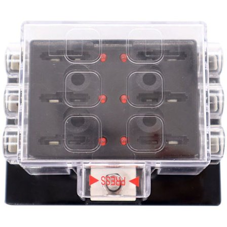 1 sæt 6-vejs bilbåd bus yacht sikringsboks blokholder dæksel /ATC/ATO DC12-48V sikringsboks med sikringsterminalblok
