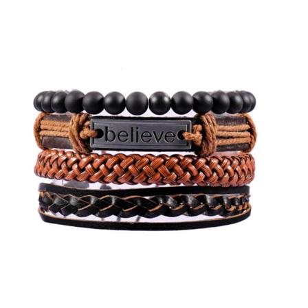 Armbandsset - 4 Delar Black One Size
