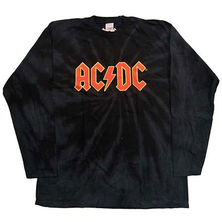 AC/DC Unisex Tie Dye Logo Långärmad T-shirt L Svart