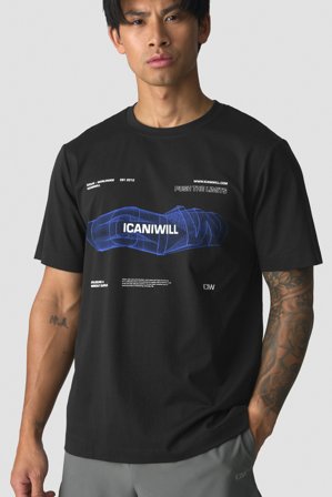 ICANIWILL - Everyday Cotton T-shirt Print Black - Miehet - Treenivaatteet ICIW:ltä