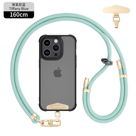 Anti-tyveri mobilholder til mobiltelefon, clips i rustfrit stål og justerbare spænder (tågeblå)