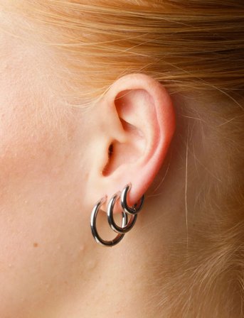 Timi of Sweden Hollie - Hoop Earrings 21Mm Stainless Steel - Silver - ONE SIZE