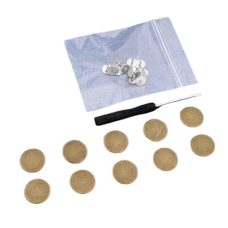 Antikke messing Jean-knapper med skruetrækker