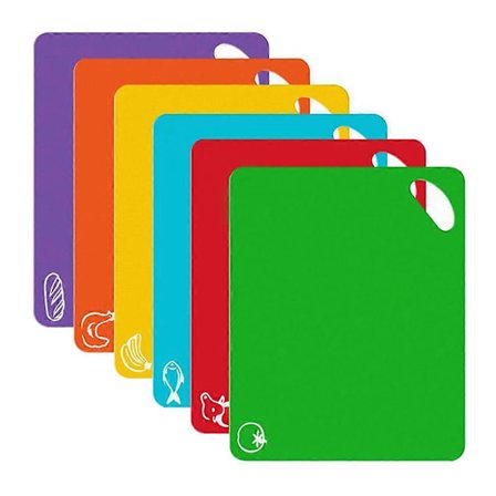 PP ABS Materiale Skærebræt Sæt Slidstærk Køkkenbræt 38x30.5cm Brudsikkert 6 stk