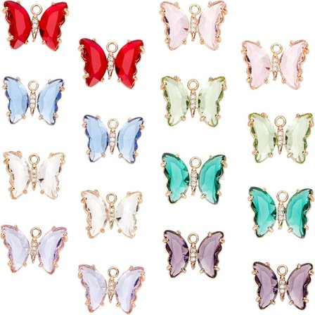 Butterfly Crystal Charms Assorted Glas Crystal Beads