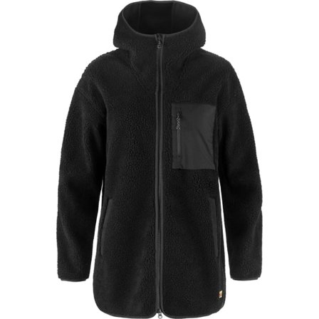 Fjällräven Women's Vardag Pile Fleece Long Top in Black | Size: Medium, Recycled Polyester