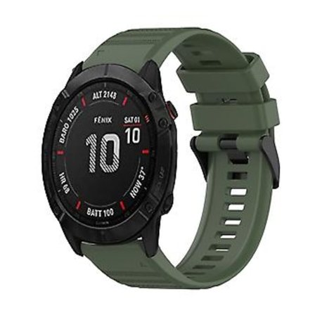 Silikonarmband för Garmin Fenix 6X Pro (Armégrön)