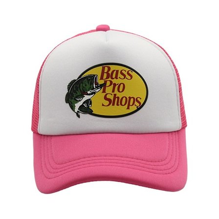 Bass Pro Shops Utendørscaps Truckercaps med Mesh - Herre og Dame One Size Fits All Snapback-lukking - Perfekt for Jakt & Fiske - Perfekt Rosarød