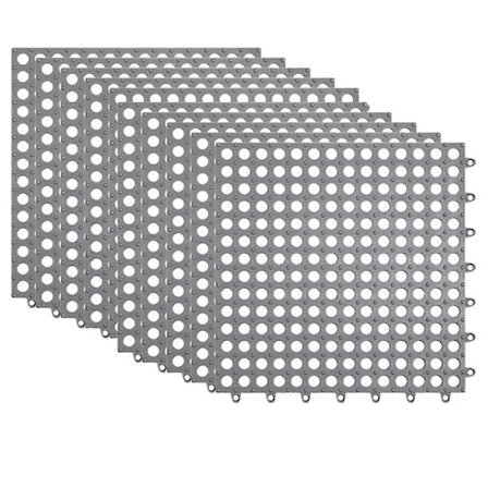 Skridsikre gulvfliser - Blød splejsningsbrusemåtte til badeværelse, dæk, pool, terrasse og udendørs drænpudemåtte grå