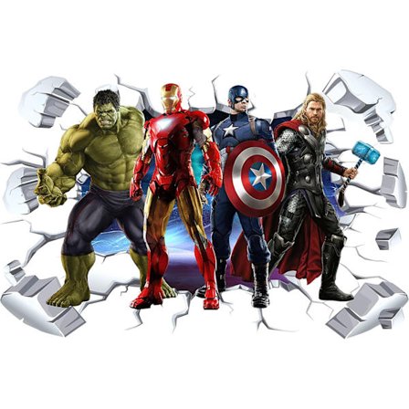 Superhelt Veggdekor Avtakbart PVC-Materiale 3D Tegneserie Veggdekor For Barnerom Soverom Veggdekorasjon, 15.7" x 2