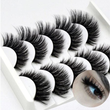 5 par falske øjenvipper - 3D faux mink (G-52) Sort