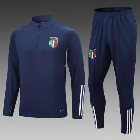 23-24 ny säsong Italiensk ungdoms/vuxen långärmad jerseydräkt blue XL