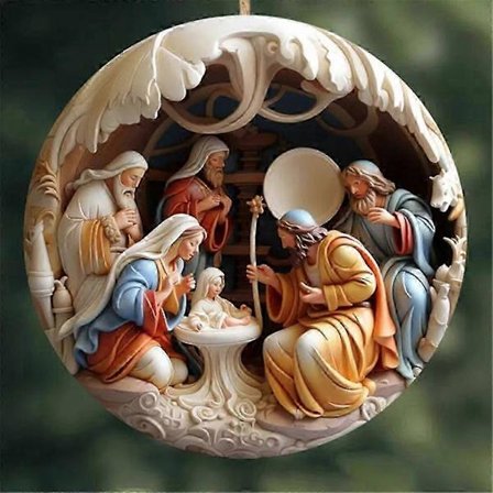 Krybbe Julebordpynt Ornament, Juletre Jesu Fødsel Dekor Gaver