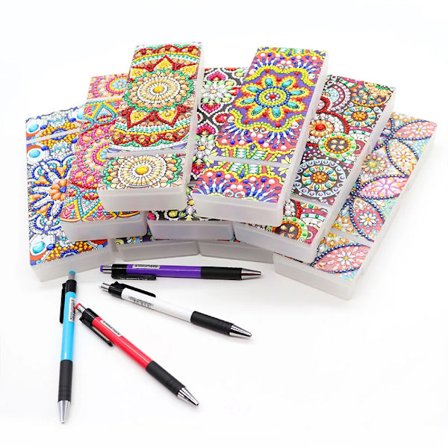 5D DIY Diamond Painting Pencil Box Special Shaped Drill Stationery Case Rhinestones Diamond Embroidery Mandala Storage Case Gift
