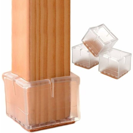 24 kappaleen pakkaus tuolinjalkojen lattiasuojia, joissa on huopakankaat, huonekalujen tuolinjalkojen suojat, neliönmuotoiset kärjet KLB