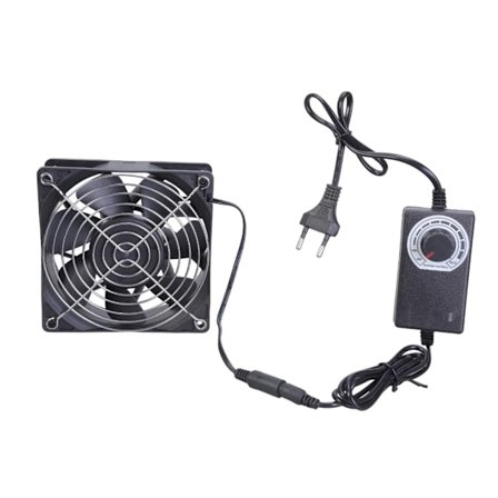 Jäähdytystuuletin nopeudensäätimellä 12cm 12V runkotyöaseman kaapin jäähdytin