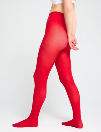 Lindex Tights 50Den Super Stretch Fas - Red - XXL