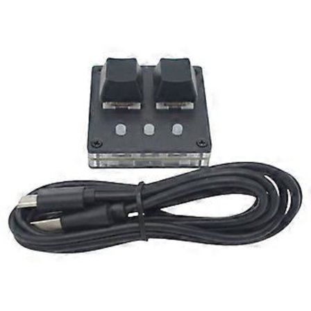 2-tasters tilpassbart tastatur, valgfritt med farge LED-belysning, Type-C-tilkobling for programmerere og gamere