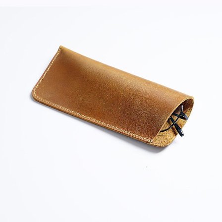 Brilleetui i skinn 1-pakning, Ekte skinn Mykt mote Lesebrilleetui Brilleetui for kvinner Menn Barn_xx