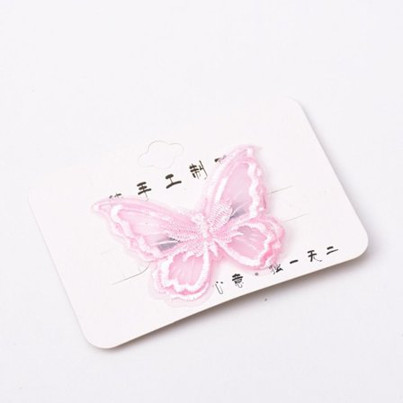 Blonder Hår Sløyfer Broderi Sommerfugl Hårnål ROSA