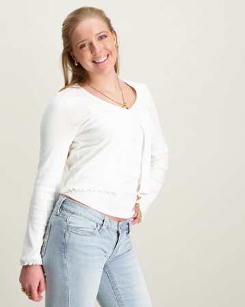 Garcia girls T-shirt ls Biały T-shirty Dziewczyna - Kids Brand Store