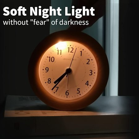 Batteridriven väckarklocka, aboveclock reseanalog Woode