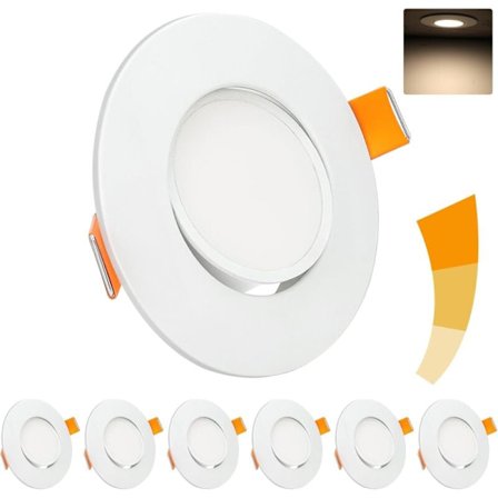 Dimbar Infälld LED-spotlight 5W 4000K Neutralvit 460LM Extra Platt LED-spotlight 230V Justerbar 45° Håldiameter 68mm Rund Vit Badrum_xx_MGF