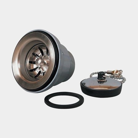 Afvoeraansluiting / gootsteenzeef Bark PI1235GR, 1 1/2" G (BSP) (extern), kunststof, grijs