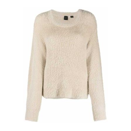 Pinko - Stickade Tröjor & Koftor - Beige - Dam - Storlek: S, Dam, Storlek: S