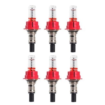 6 stk. Flowmåler for gulvvarme, visuell flowovervåkingsregulator kompatibel med gulvvarme