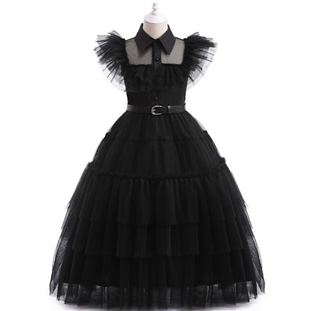 Wednesday Addams Brigitte Prinsessklänning för Barn - Spetskjol & Bälte Kostymset[JSR]