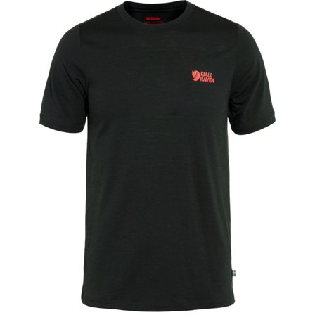 Fjällräven Men's Abisko Wool Logo T-Shirt in Black | Size: Medium