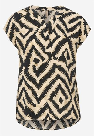 Soyaconcept - Vävd, lätt krinklad viskosblus - beige / svart - för damer - S (38) - Cellbes