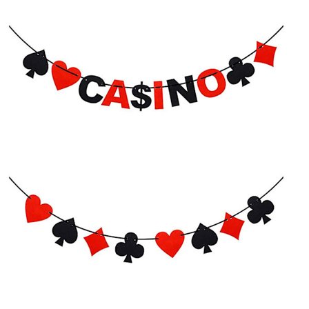 2 st Casino Banner Poker Game Banner Casino Fest Dekorationer Partygåvor Las Vegas Tema Casino Fest Tillbehör 2m