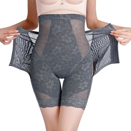 High Waist Shapewear Power Shorts Kompression High Waisted Body Shaper Trosor Shapewear Dam Magkontroll Höftlyftsbyxor, grå