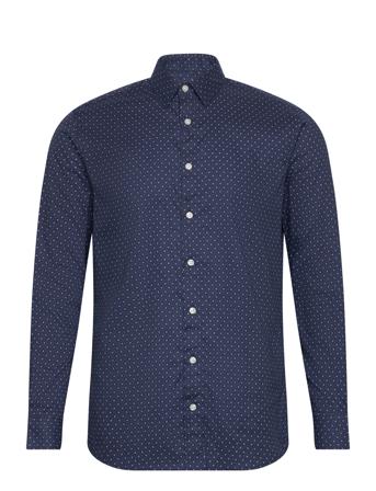 Slhslim-Dan Aop Shirt Ls O Selected Homme Navy
