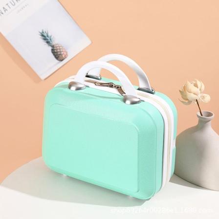 Kvinder dame håndtaske 14-tommer kosmetisk taske bærbar boks mini håndtaske Mint Green [goddess style]]