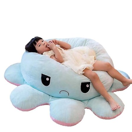 Kääntyvä mustekala pehmolelu, suuri pehmoinen mustekala tyyny lelut - WELLNGS Blue V