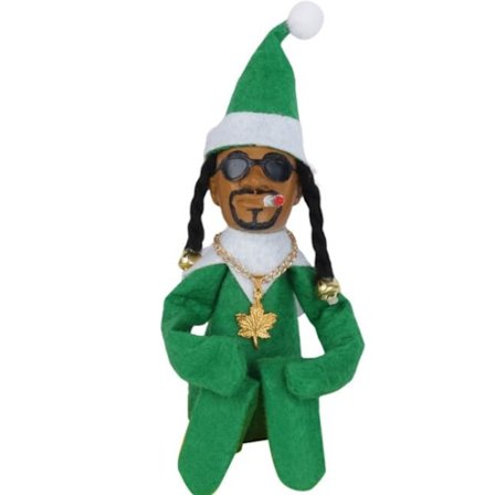 Christmas Elf Spy Doll Svart filtharts dekorativ prydnad