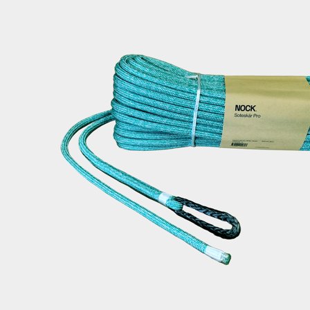 Halyard with bare eye splice NOCK Soteskär Pro, UHMWPE 78-core, 32-braided polyester cover, white/green, 45 metres x Ø12 mm
