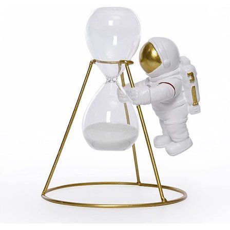 Koristeellinen astronauttitiimalasi, patsasveistos patsas sisustus kodinsisustus pöytäkoriste hartsipöytäasusteet (kulta)