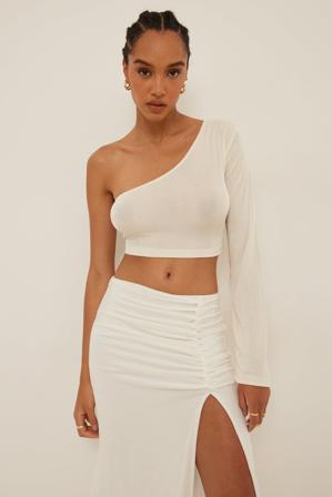 Jen Ceballos x NA-KD Haut à une manche - Tops habillés - OffBlanc - X-Large