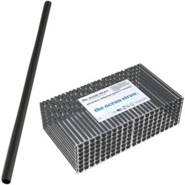 Sugrør The ocean straw Flergangs Svart 10x230mm