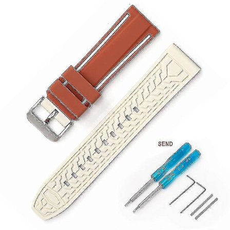 22mm Silikonreim for Blancpain Swatch Fifty Fathoms med to farger, verktøy inkludert Hggs (FMY)