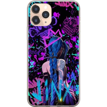 Kompatibel Mobilcover til Apple Apple iPhone 11 Pro Farverig graffiti illustration med en karakter med blåt hår i en urban street art stil