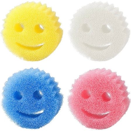 2023 Rolig Skuresvamp til Opvask Pletfjerning Honningkagesvamp, 4 stk. Holdbare Husholdnings Køkkensvampe Fremstillet af Polymer Skum Blå L