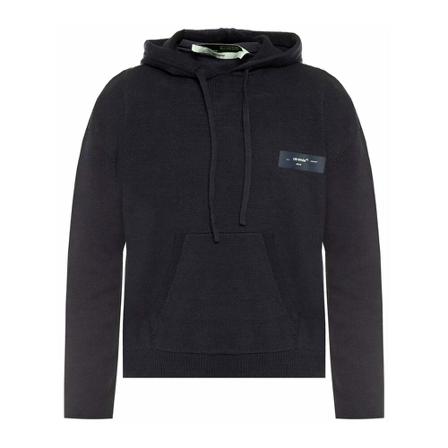 Off White Logo Hoodie Blå, Herre, Størrelse: M