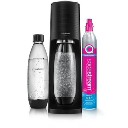 Sodastream läskmaskin och kolsyrat vatten - TERRA Svart - 2 flaskor diskmaskinssäkra - 1 gaspatron 60L